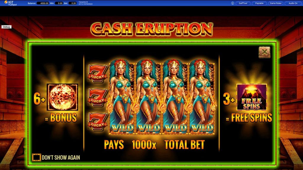 Gioca a Cash Eruption soldi veri online gratuitamente